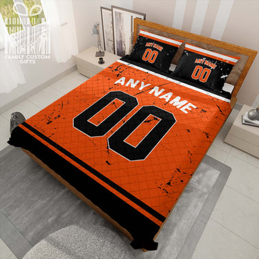Custom Quilt Sets Philadelphia Jersey Personalized Ice hockey Premium Quilt Bedding for Men Women